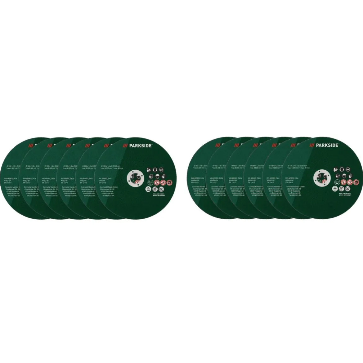 PARKSIDE® Metall-Trennscheiben / Edelstahl-Trennscheiben, Ø 180 mm, 6 Stück - B-Ware
