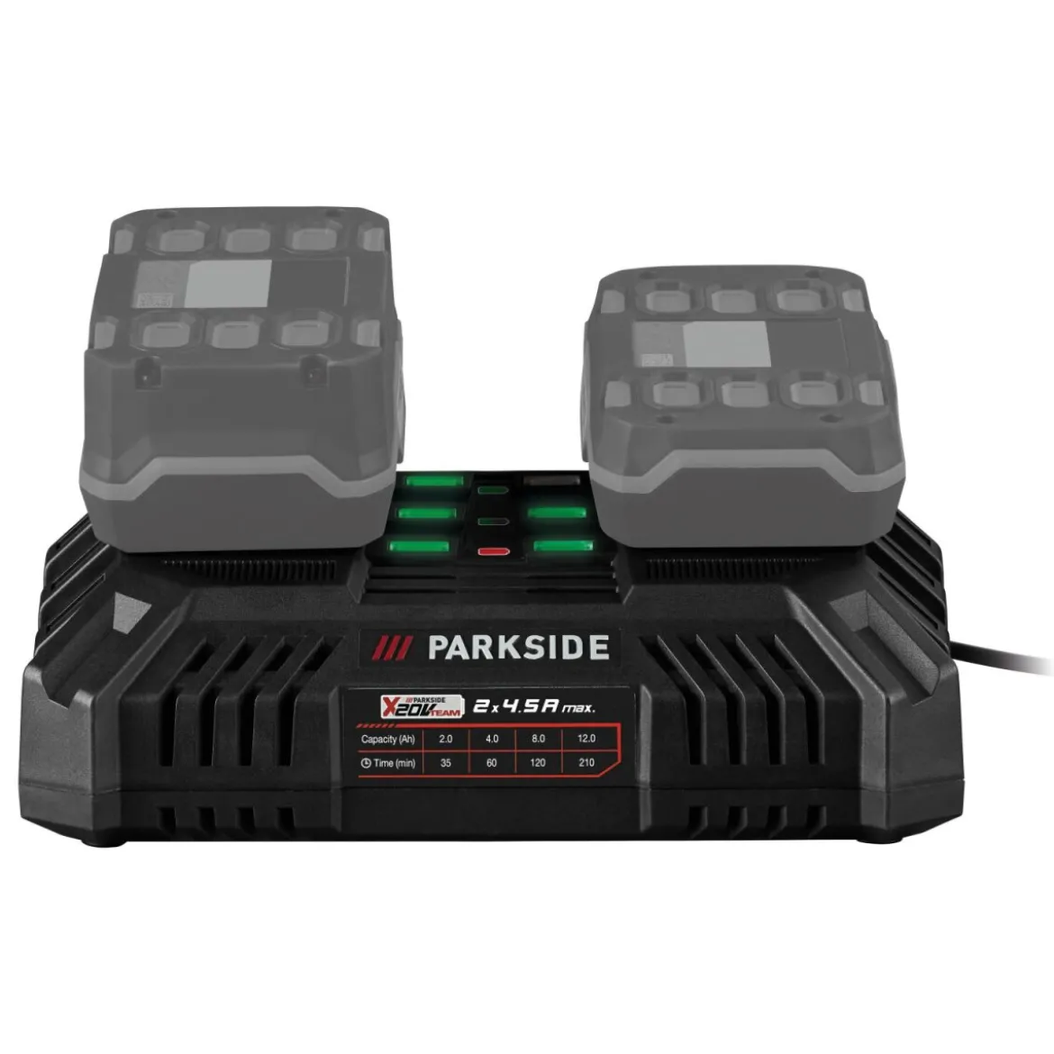 PARKSIDE® 20 V / 2x 4,5 A Akku-Doppelladegerät »PDSLG 20 B1«, ohne Akku - B-Ware