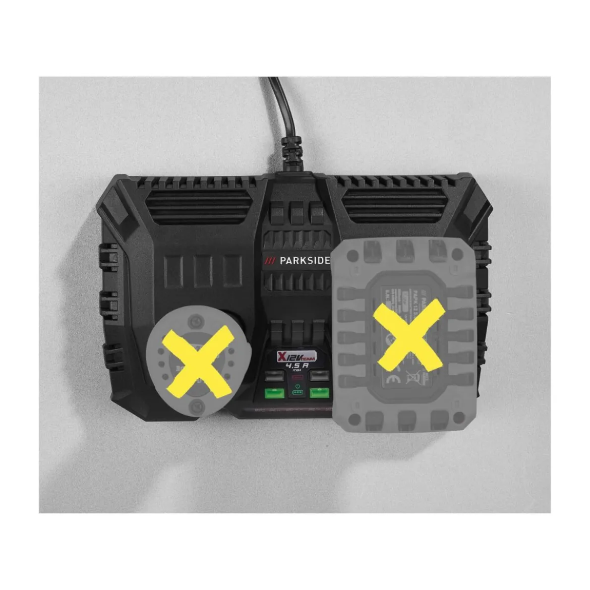 PARKSIDE® 12 V / 2 x 4,5 A / Doppel-Ladegerät »PDSLK 12 B2«, ohne Akkus - B-Ware