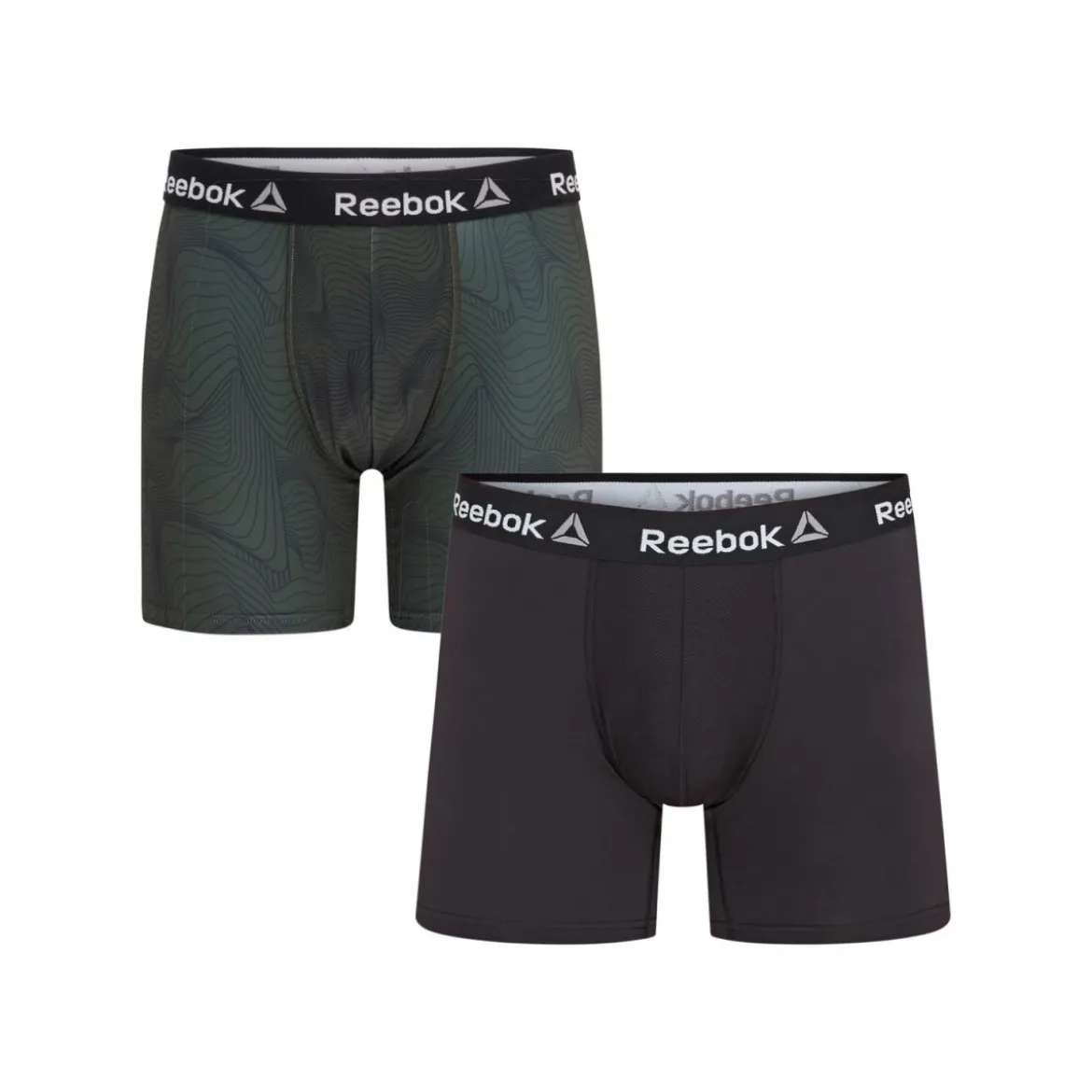 REEBOK Herren Boxershorts, 2 Stück (schwarz/khaki, S (44/46)) - B-Ware neuwertig
