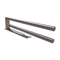 Ribelli Doppelarm-Handtuchhalter, silber - B-Ware