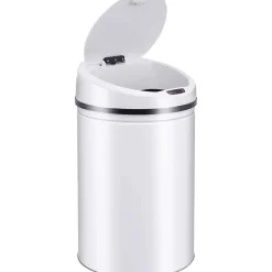 Ribelli Edelstahl Mülleimer - Abfalleimer mit Sensor - automatisches Öffnen und Schließen 60L weiß - B-Ware Transportschaden Kosmetisch