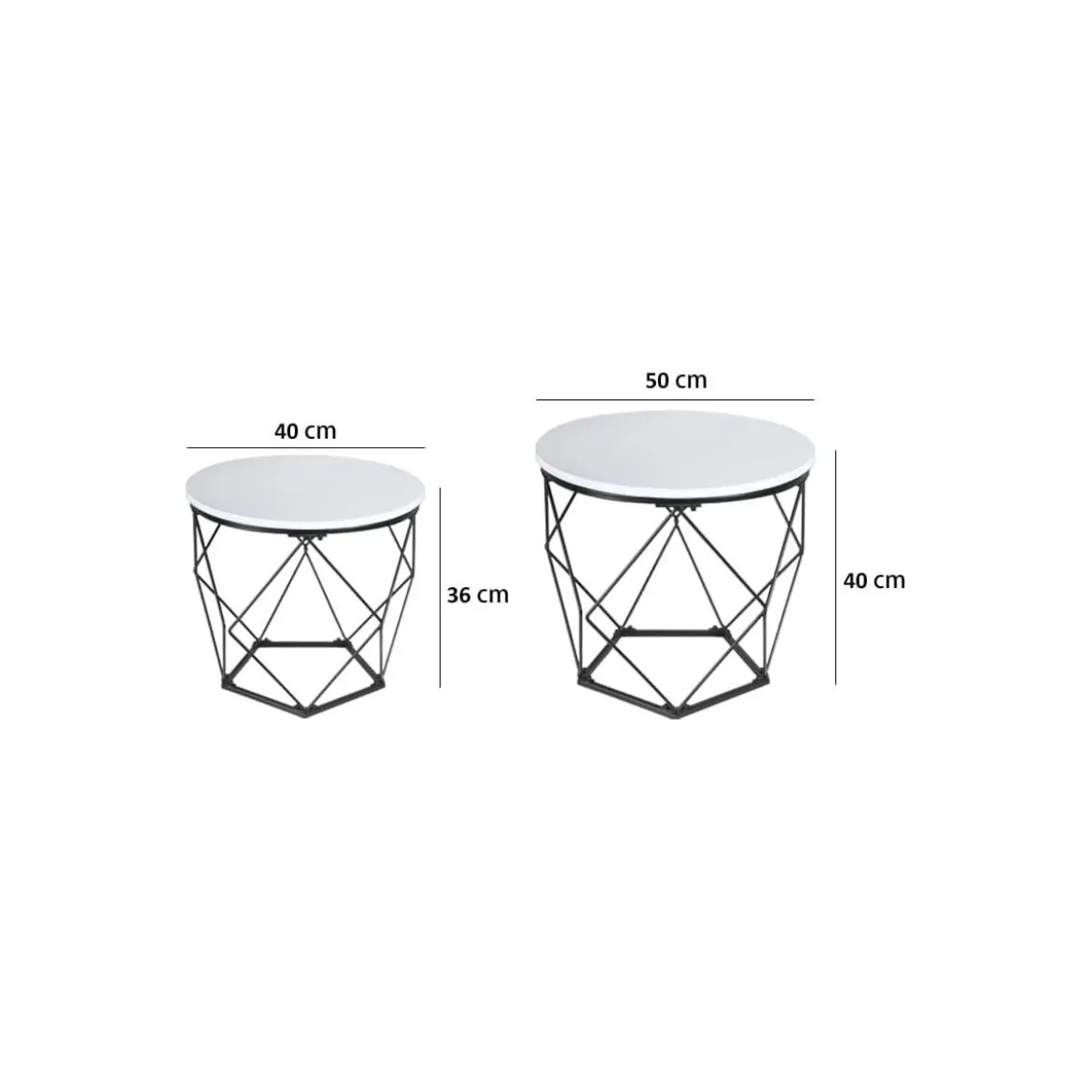Ribelli 2er Set Beistelltische, weiß - B-Ware gut