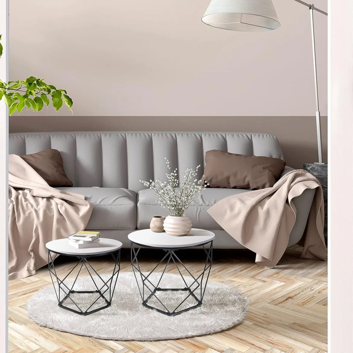 Ribelli 2er Set Beistelltische, weiß - B-Ware gut