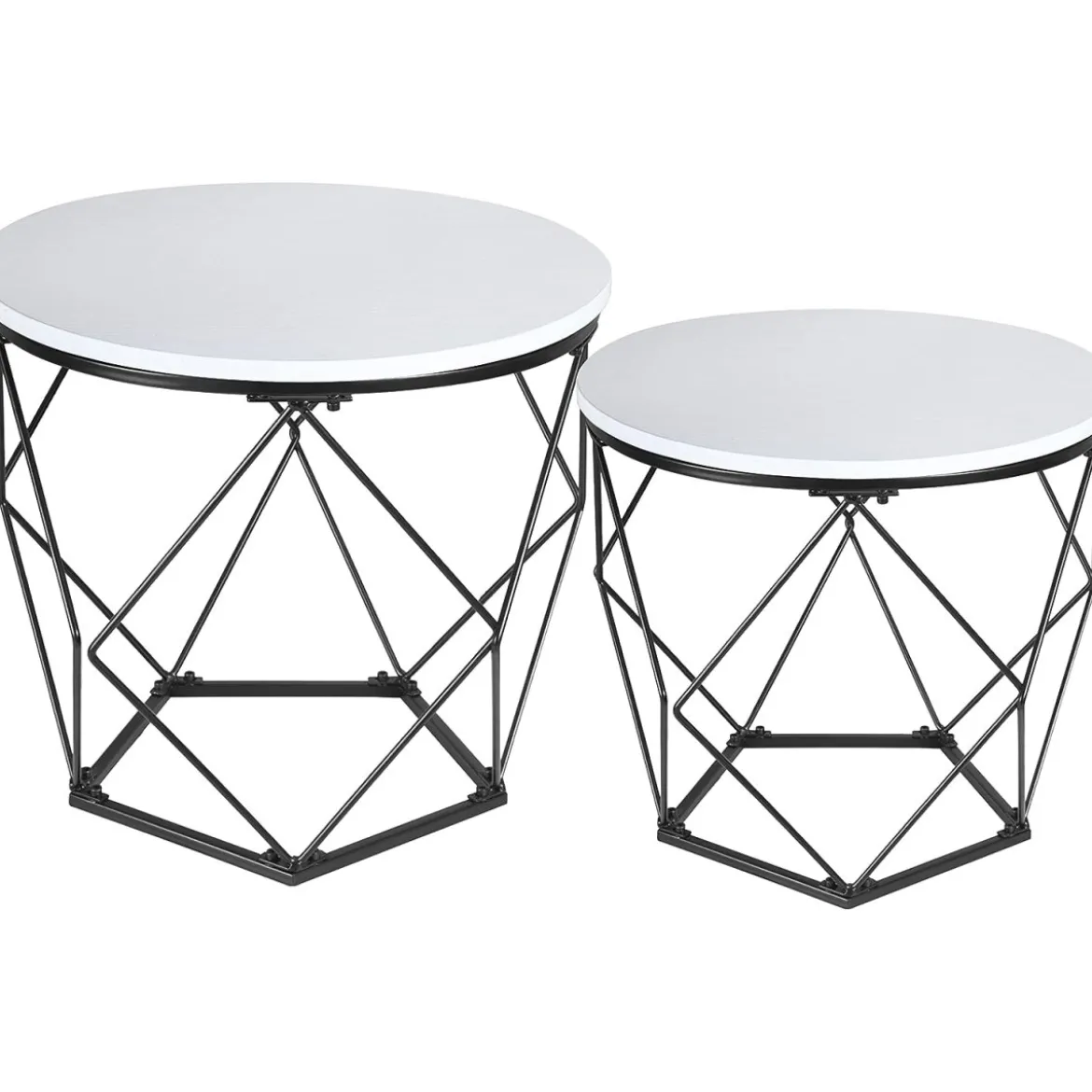 Ribelli 2er Set Beistelltische, weiß - B-Ware gut