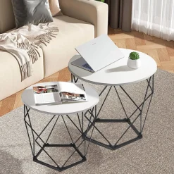 Ribelli 2er Set Beistelltische, weiß - B-Ware gut