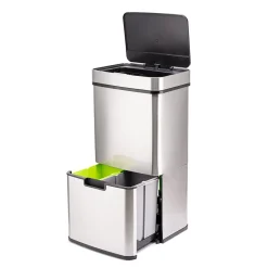 Ribelli Sensor Mülleimer, 4 Fächer, 72 L, silber - B-Ware sehr gut