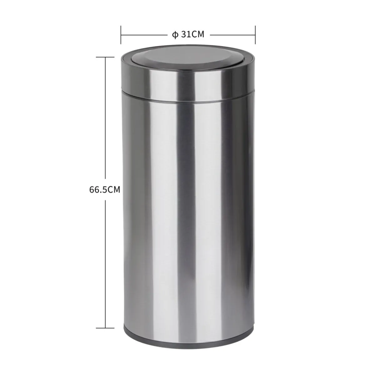 Ribelli Sensor-Mülleimer 30 L, rund, grau - B-Ware neuwertig