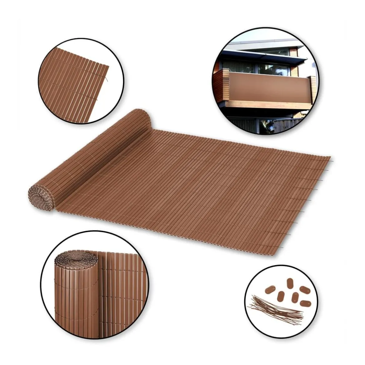 Ribelli Sichtschutzmatte, aus PVC, 120 x 300 cm, braun - B-Ware sehr gut