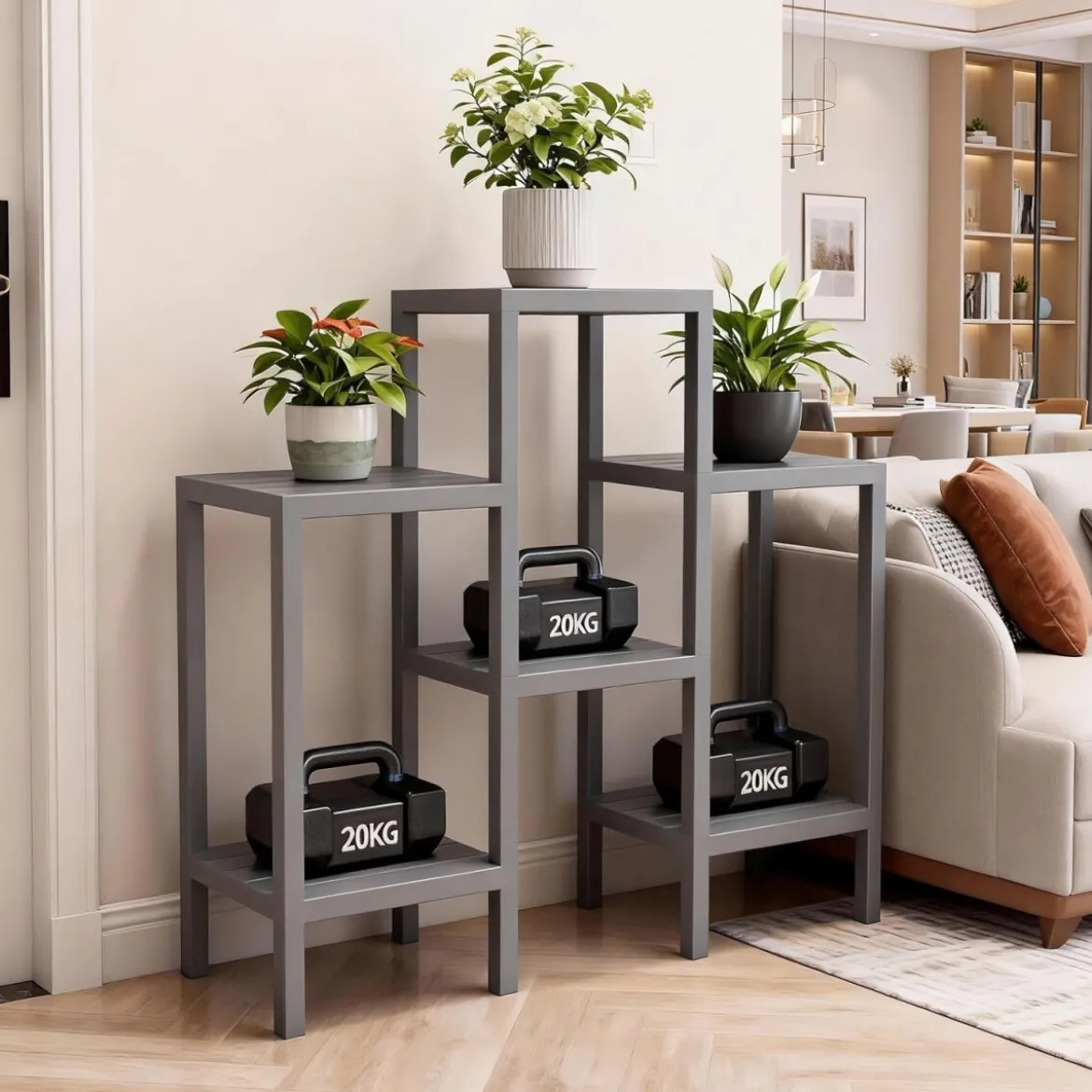Ribelli 6-stufiges Blumenregal, grau - B-Ware sehr gut