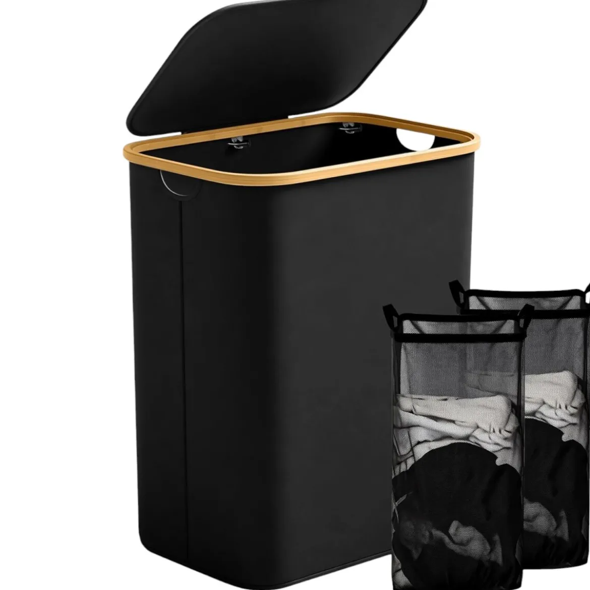 Ribelli Wäschekorb, 156 L, schwarz - B-Ware neuwertig