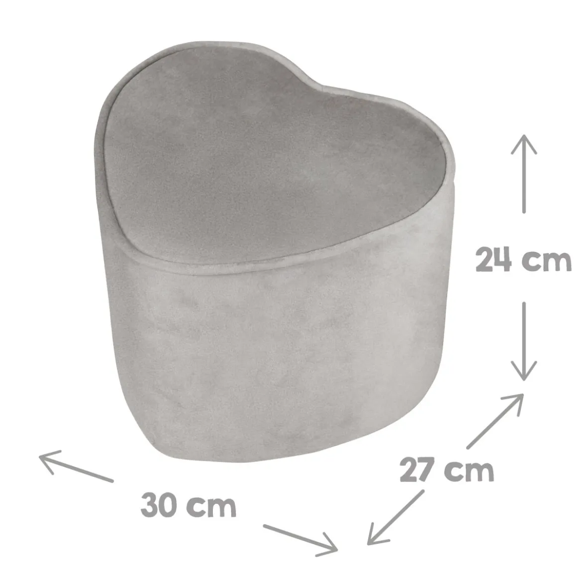 roba Kinderhocker in Herzform 'Lil Sofa', grau - B-Ware sehr gut