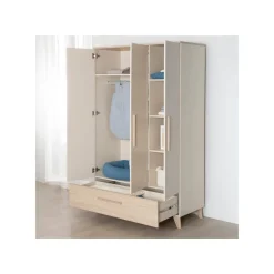 roba Kinderkleiderschrank 'Sidney' 3-türig, Cashmere / Dekor Eiche - B-Ware neuwertig