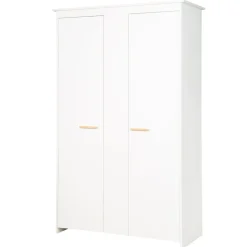 roba Kleiderschrank 'Anton' 2-türig, weiß mit modernen Holzgriffen - B-Ware Transportschaden Kosmetisch