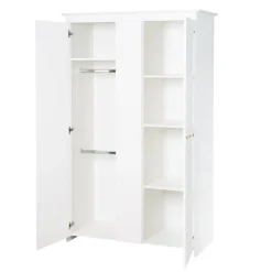 roba Kleiderschrank 'Anton' 2-türig, weiß mit modernen Holzgriffen - B-Ware sehr gut