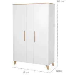 roba Kleiderschrank 'Leon', 2,5-türig, Weiß / Othello Eiche - B-Ware neuwertig