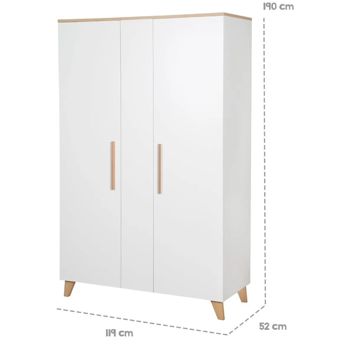 roba Kleiderschrank 'Leon', 2,5-türig, Weiß / Othello Eiche - B-Ware neuwertig