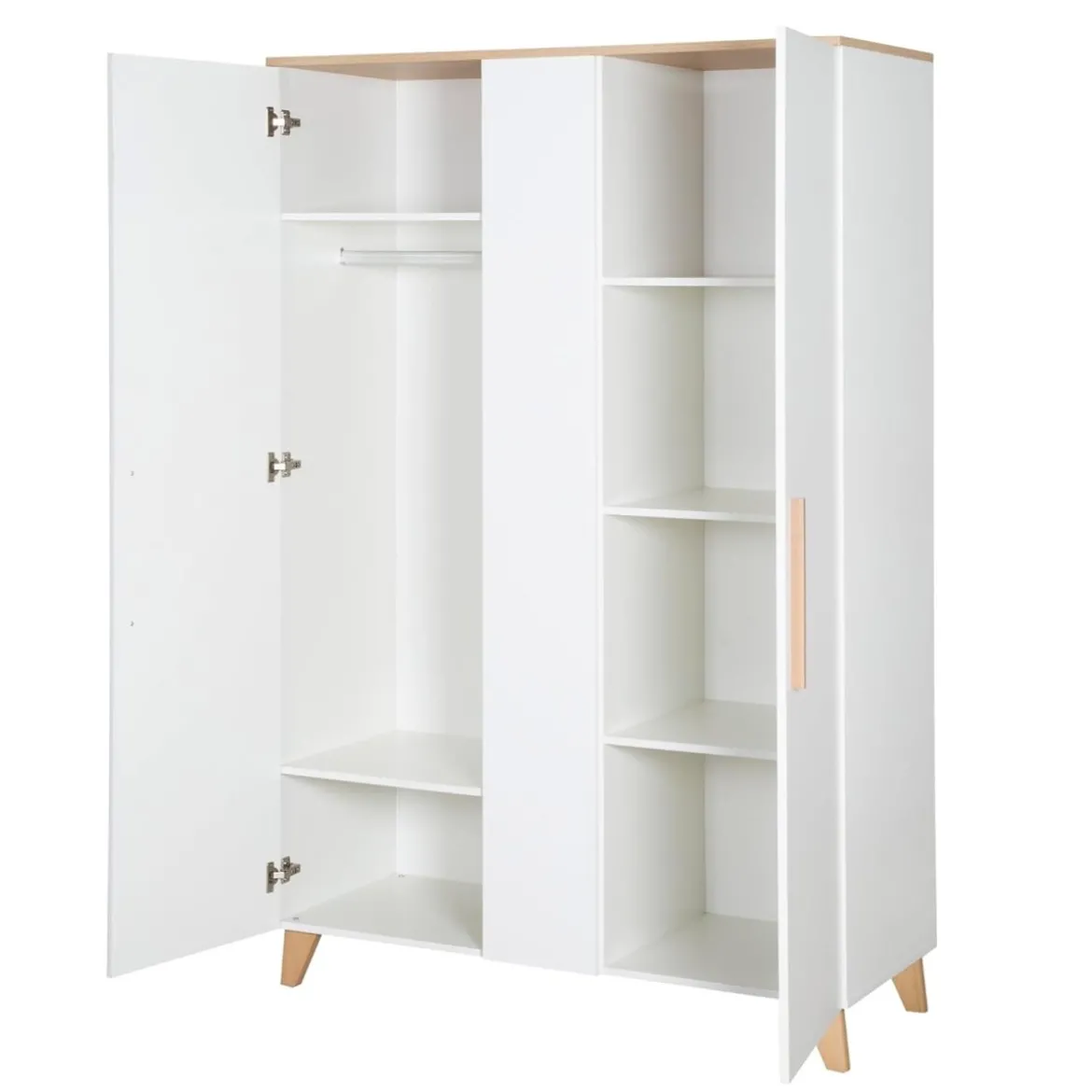 roba Kleiderschrank 'Leon', 2,5-türig, Weiß / Othello Eiche - B-Ware neuwertig