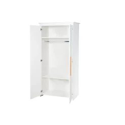roba Kleiderschrank 'Lilo', 2-türig, weiß/natur - B-Ware neuwertig