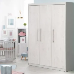 roba Kleiderschrank 'Maren 2', 3-türig, Lichtgrau/weiß - B-Ware neuwertig