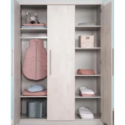 roba Kleiderschrank 'Maren 2', 3-türig, Lichtgrau/weiß - B-Ware sehr gut