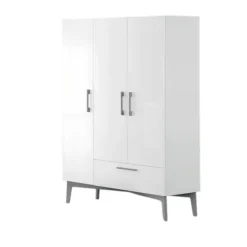 roba Kleiderschrank 'Mika', 3-türig, weiß/grau - B-Ware neuwertig