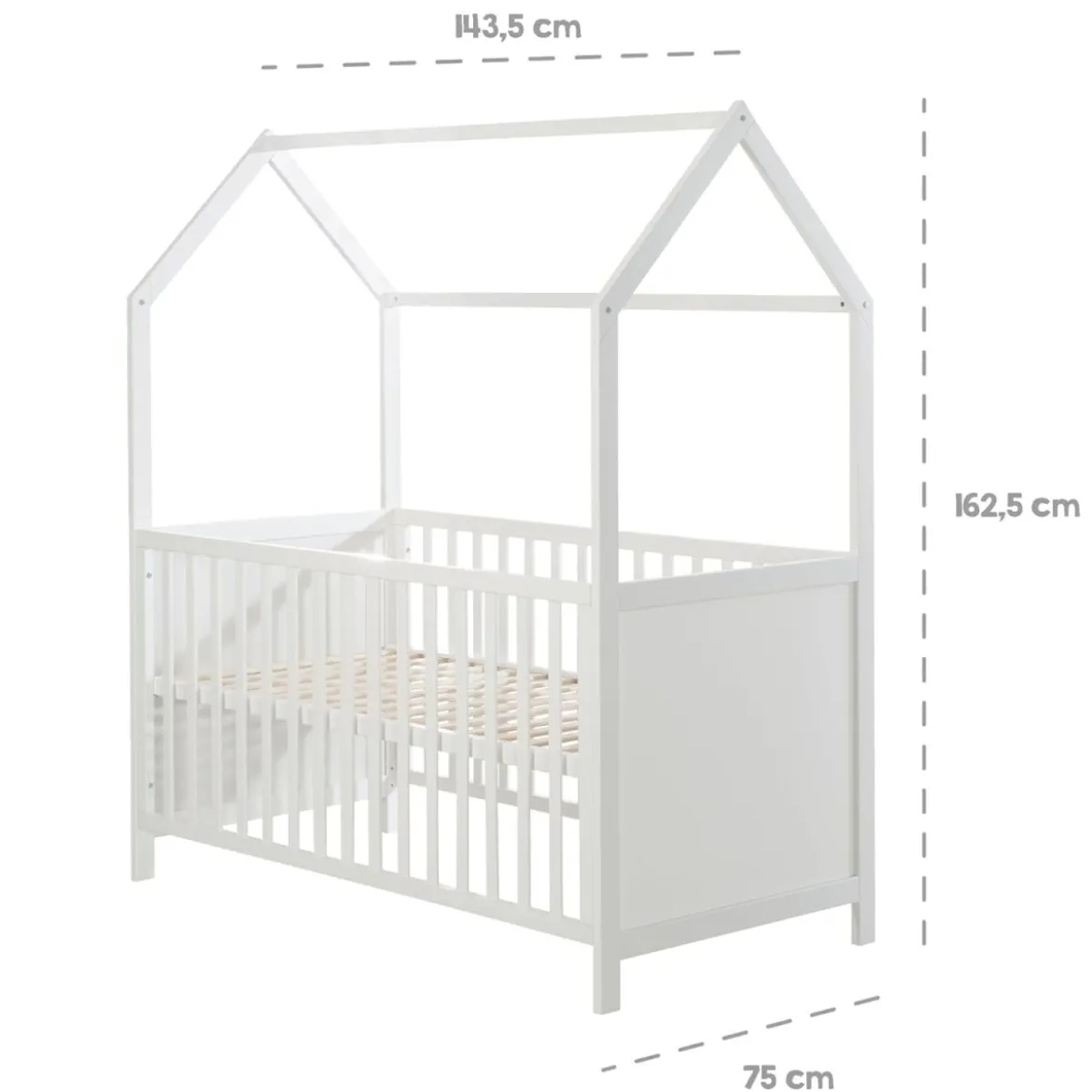 roba Kombi-Kinderbett, 3-fach verstellbar, 70 x 140 cm, weiß - B-Ware neuwertig