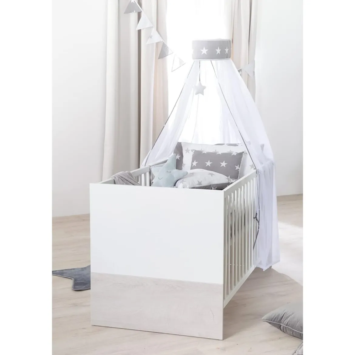 roba Kombi-Kinderbett Julia, 70 x 140 cm, weiß/Eiche - B-Ware neuwertig