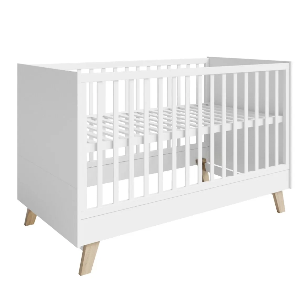 roba Kombi-Kinderbett 'Smile', 70 x 140 cm, Füße aus Eiche massiv / weiß - B-Ware sehr gut