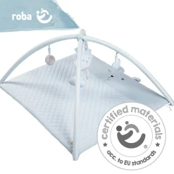 roba Krabbeldecke 'roba Style', 85 x 75 cm, Spielbogen mit 5 Elementen 'Benny', hellblau - B-Ware neuwertig