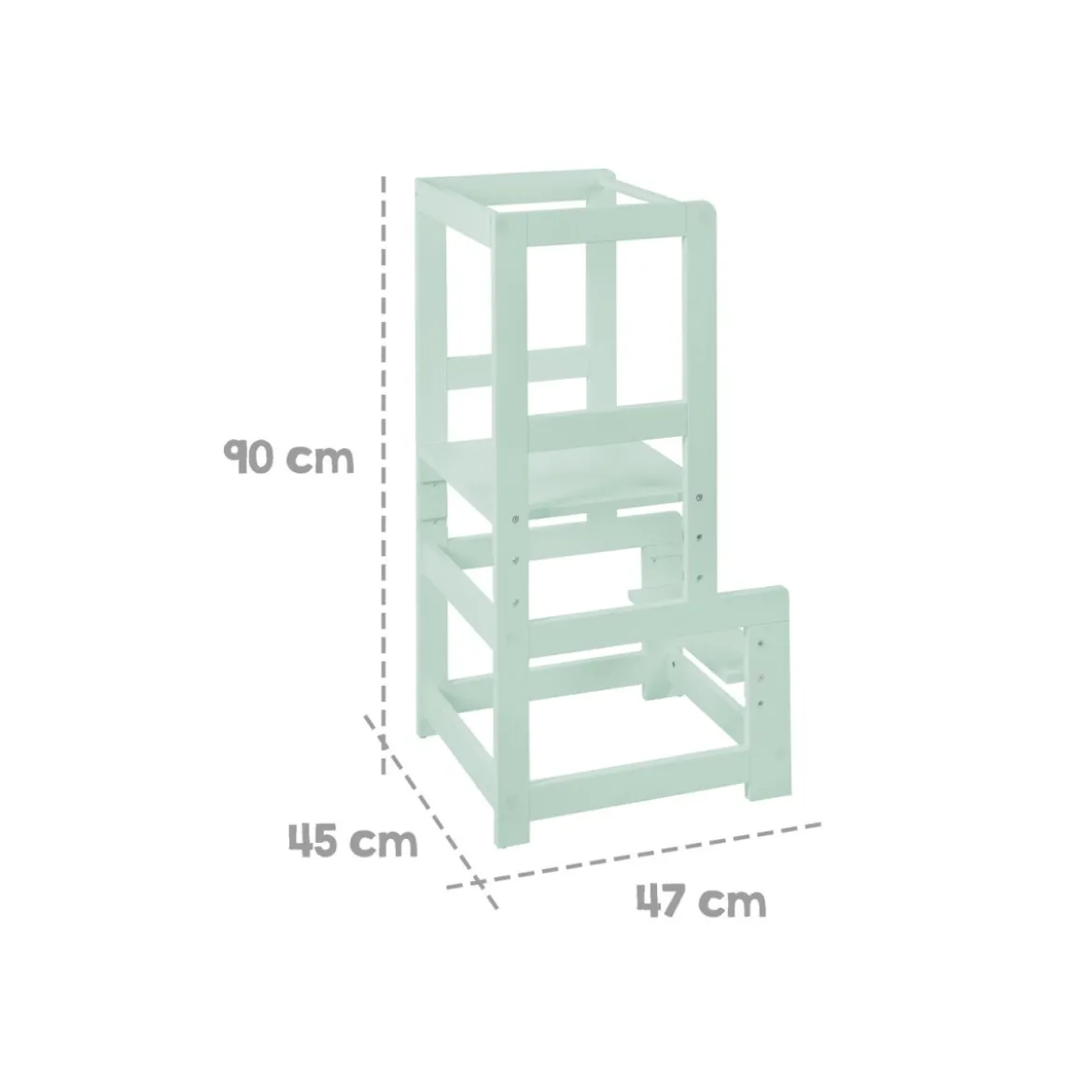 roba Lernturm, Montessori-Prinzip, aus Holz, mintgrün - B-Ware neuwertig
