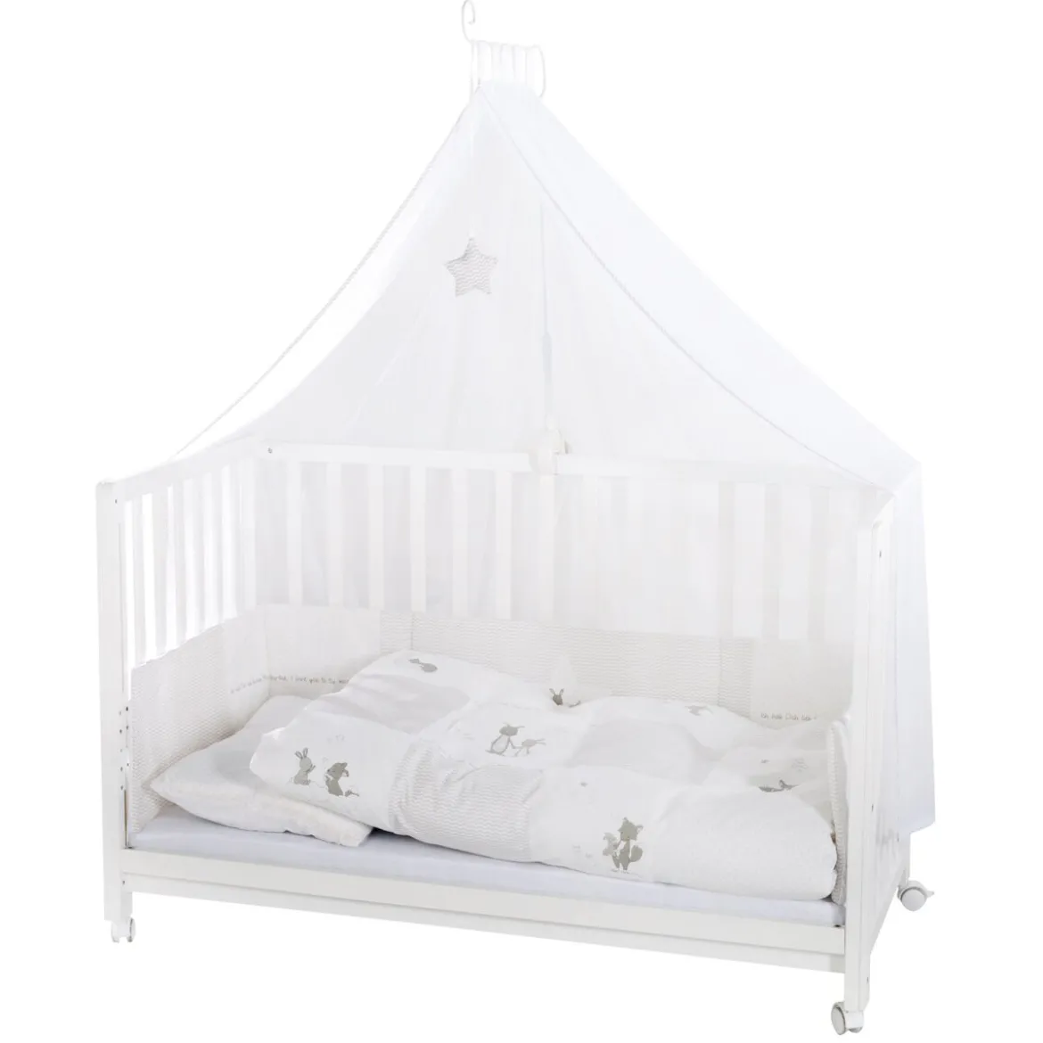 roba Room Bed 'Fox & Bunny', 60 x 120 cm, höhenverstellbar - B-Ware sehr gut