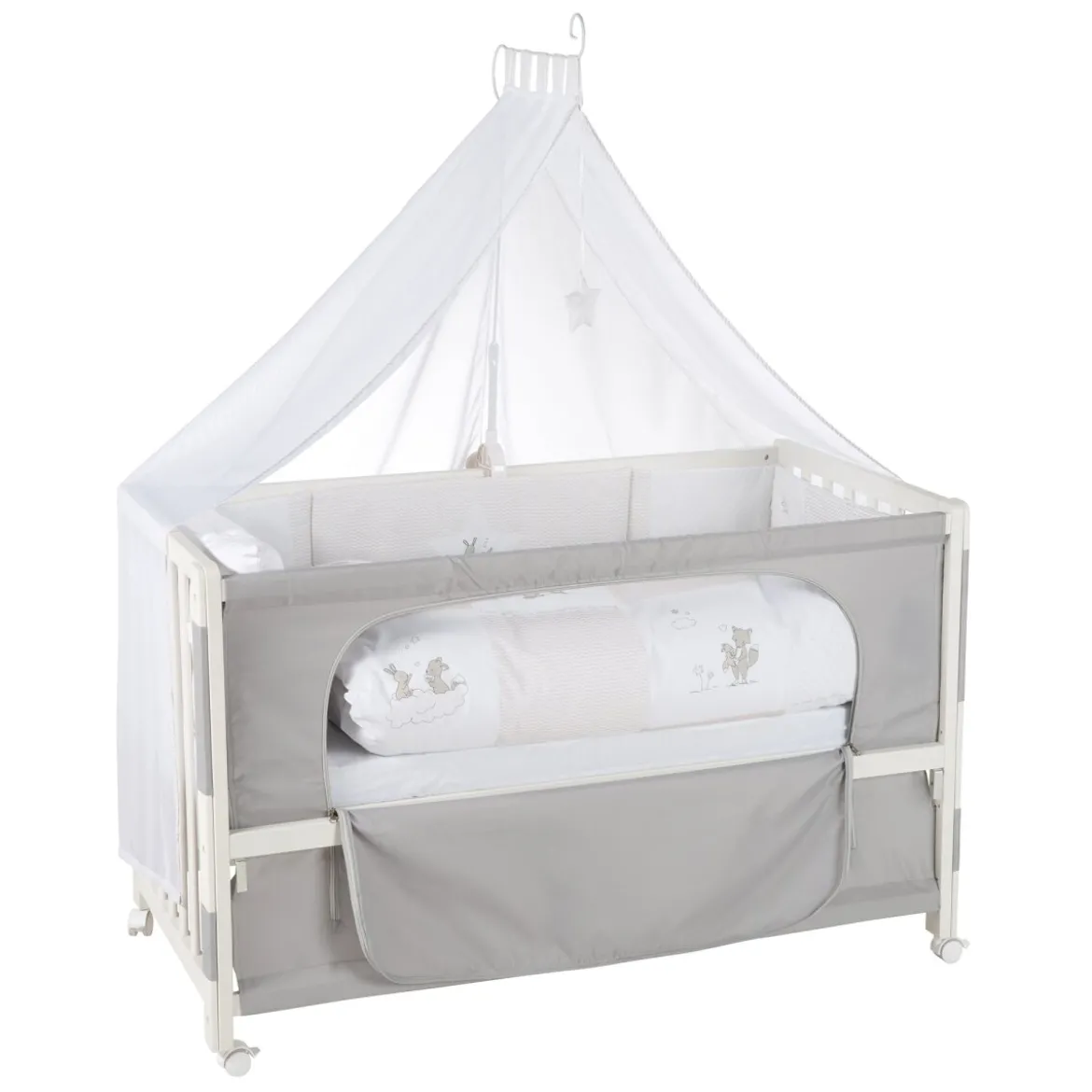 roba Room Bed 'Fox & Bunny', 60 x 120 cm, höhenverstellbar - B-Ware sehr gut