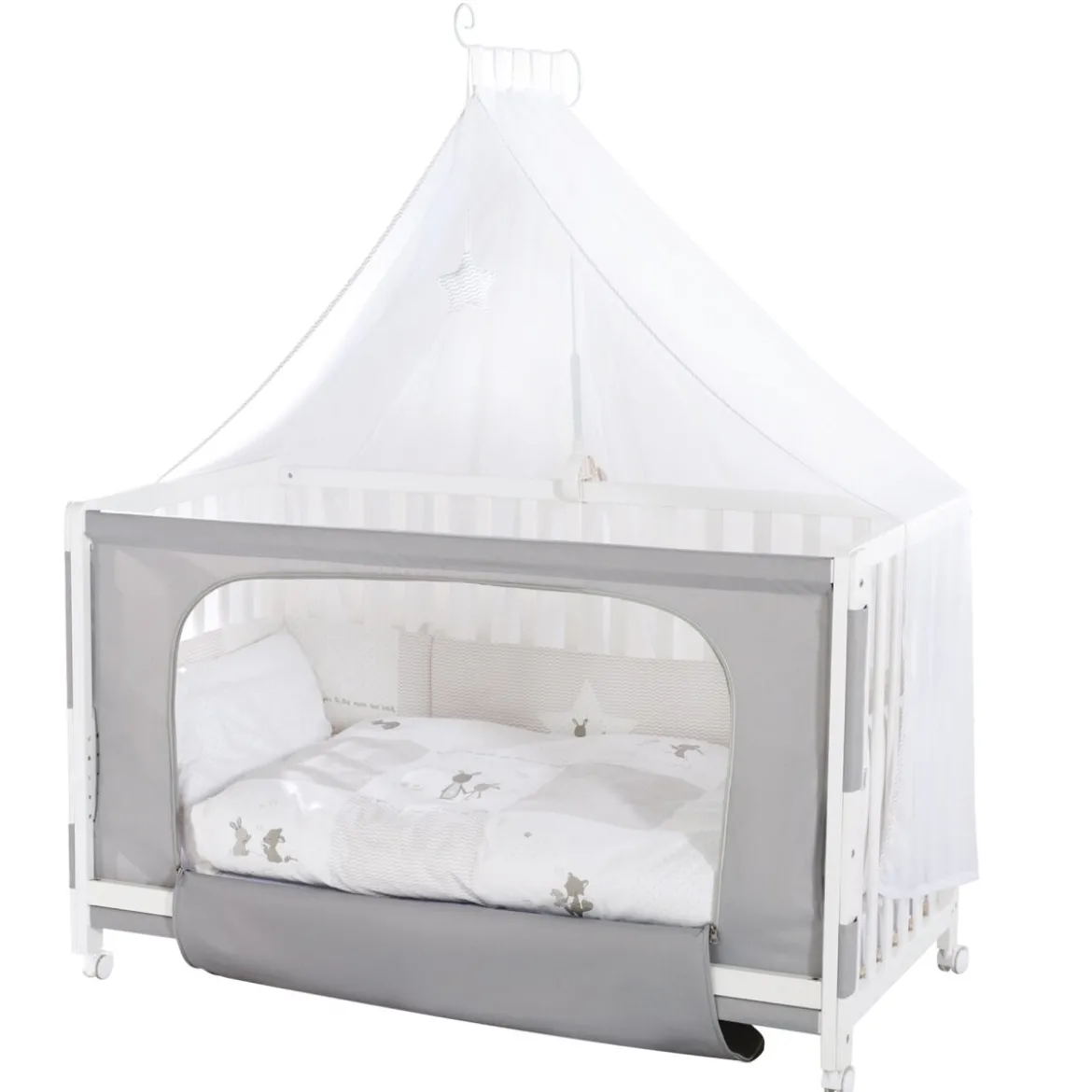 roba Room Bed 'Fox & Bunny', 60 x 120 cm, höhenverstellbar - B-Ware sehr gut