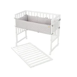 roba Stuben- & Beistellbett 3in1 mit Barriere, grau weiß - B-Ware
