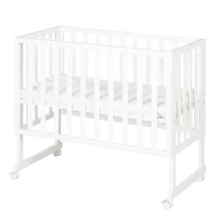 roba Stuben- & Beistellbett 3in1 mit Barriere + Matratze, Holz weiß - B-Ware sehr gut