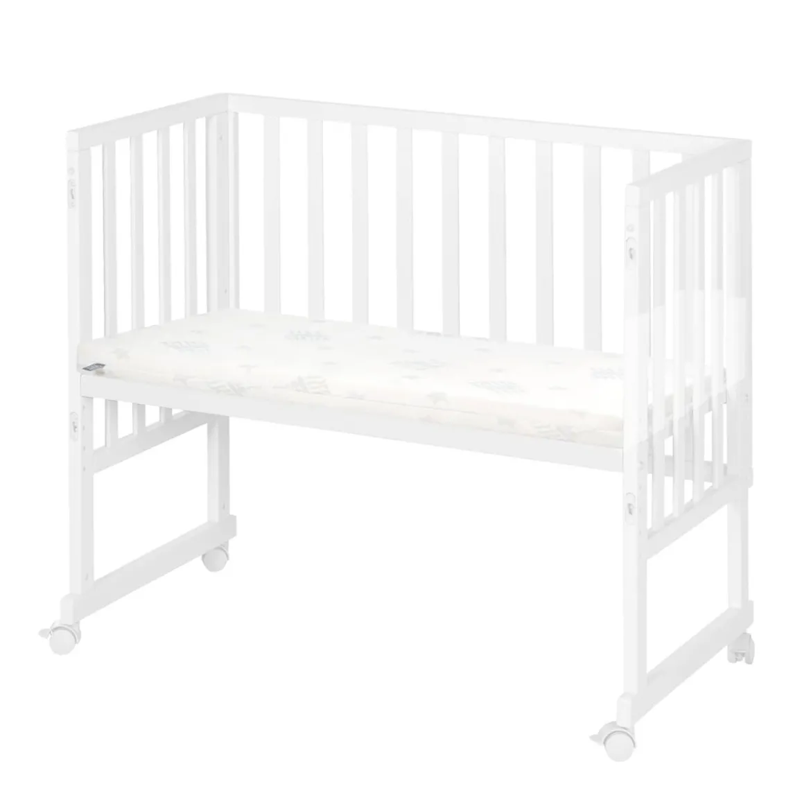 roba Stuben- & Beistellbett 3in1 mit Barriere + Matratze, Holz weiß - B-Ware sehr gut