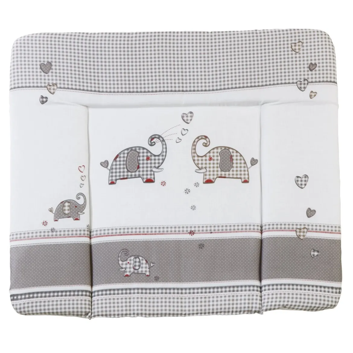 roba Wickelauflage 'Jumbotwins', 85 x 75 cm, weiche Wickelunterlage, PU beschichtet, grau kariert - B-Ware neuwertig