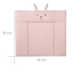 roba Wickelauflage soft 'roba Style' rosa, 85 x 75 cm, abwischbar, mit Hasengesicht 'Lily'- B-Ware