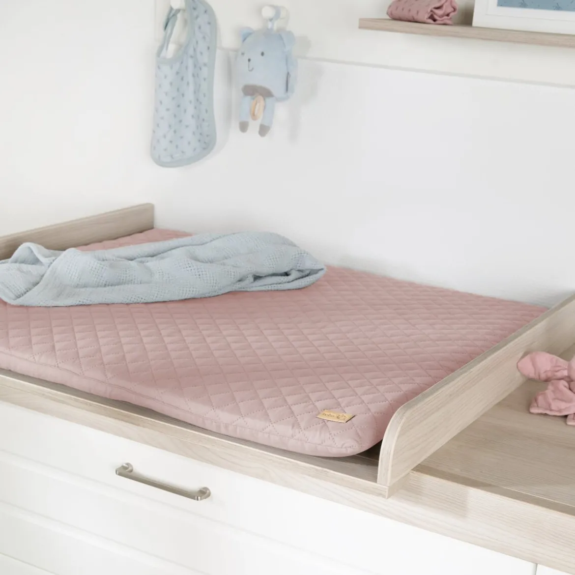 roba Wickelauflage soft 'roba Style', 85 x 75 cm, abwischbar, rosa/mauve - B-Ware neuwertig