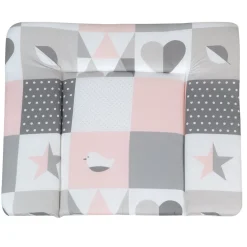 roba Wickelauflage, 85 x 75 cm, Happy Patch Rosa - B-Ware neuwertig