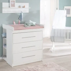 roba Wickelkommode 'Maren' mit abnehmbarem Aufsatz, schmal, 3 Schubladen, Wickelhöhe 90,5 cm - B-Ware