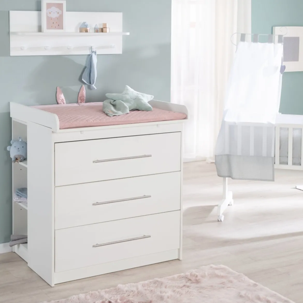 roba Wickelkommode 'Maren' mit abnehmbarem Aufsatz, schmal, 3 Schubladen, Wickelhöhe 90,5 cm - B-Ware