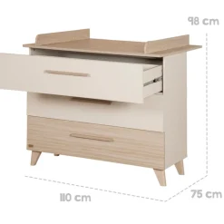 roba Wickelkommode 'Sidney' inkl. abnehmbarem Wickelaufsatz - Cashmere / Eichen Dekor - B-Ware sehr gut
