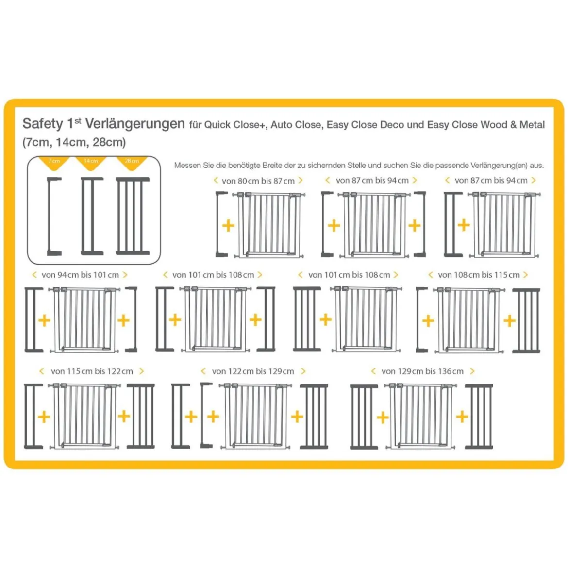 Safety Türschutzgitter U-Pressure Fit Quick Close+ und Zubehör Verlängerungen, Y-Spindel-Befestigungen - B-Ware