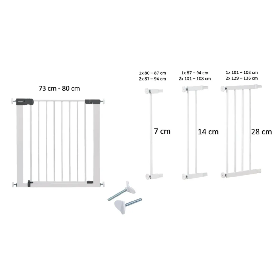 Safety Türschutzgitter U-Pressure Fit Quick Close+ und Zubehör Verlängerungen, Y-Spindel-Befestigungen - B-Ware