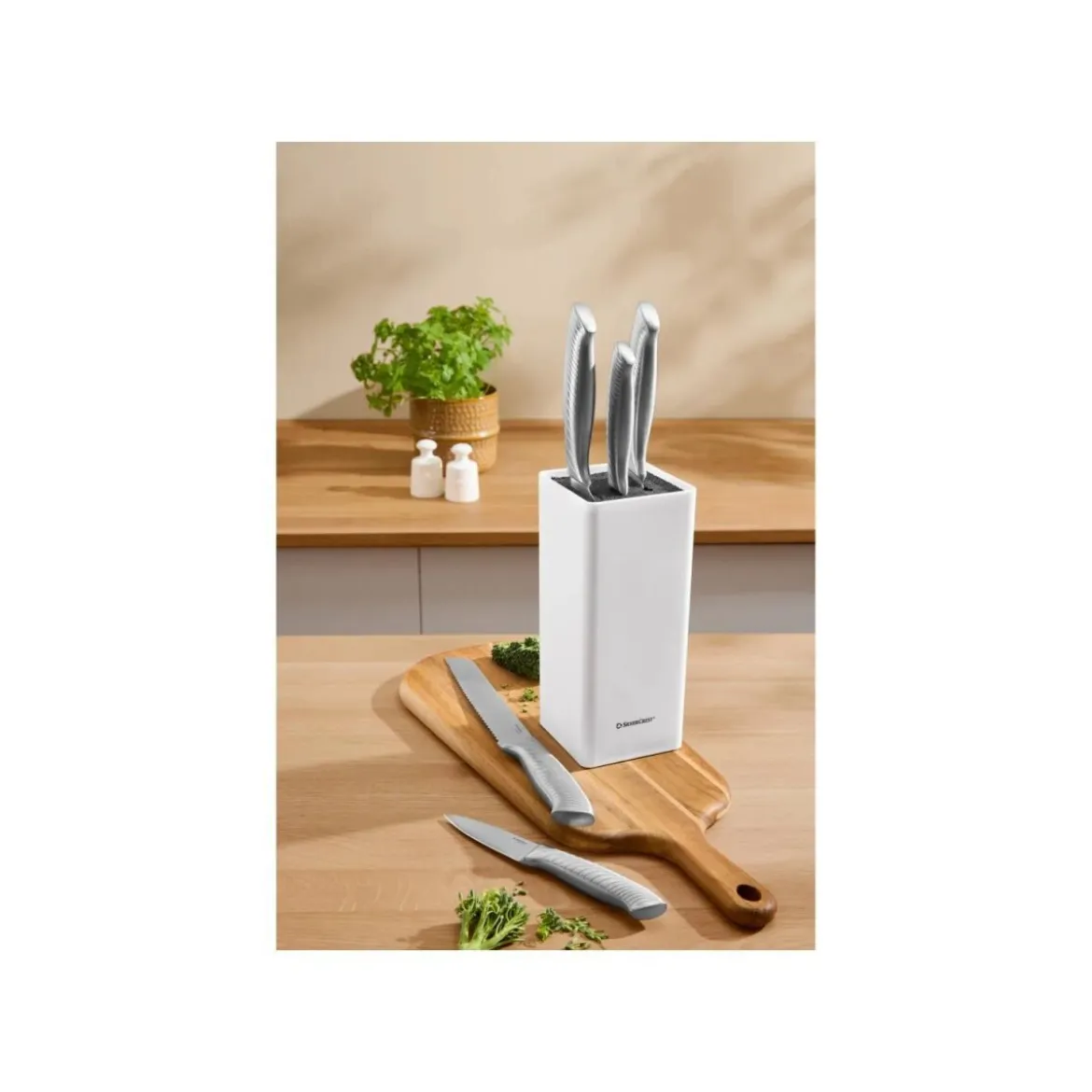 SILVERCREST® Edelstahl-Messerset, 6-tlg. (Edelstahl gebürstet) - B-Ware neuwertig