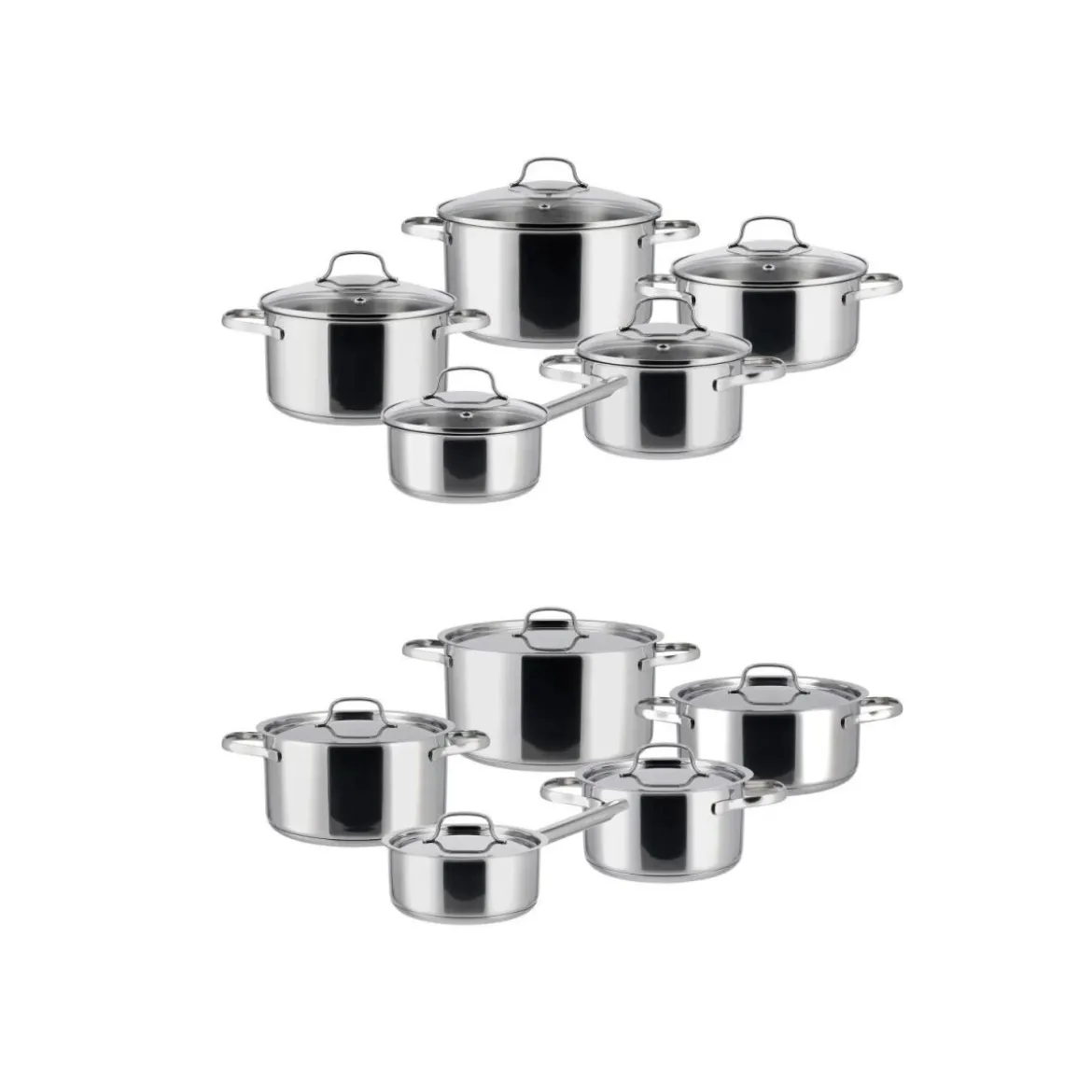 SILVERCREST® Edelstahl-Topf-Set, 10-teilig - B-Ware