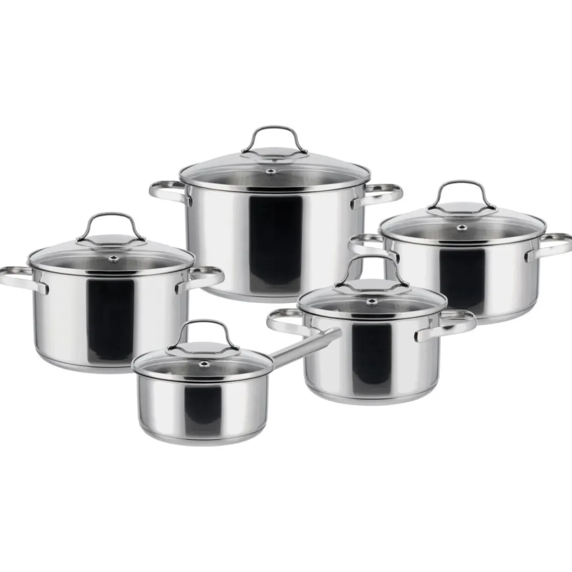 SILVERCREST® Edelstahl-Topf-Set, 10-teilig - B-Ware