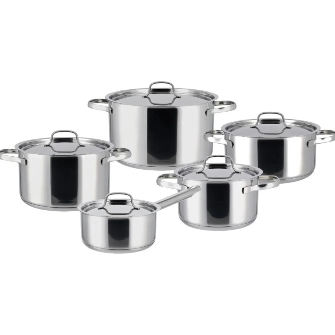 SILVERCREST® Edelstahl-Topf-Set, 10-teilig - B-Ware